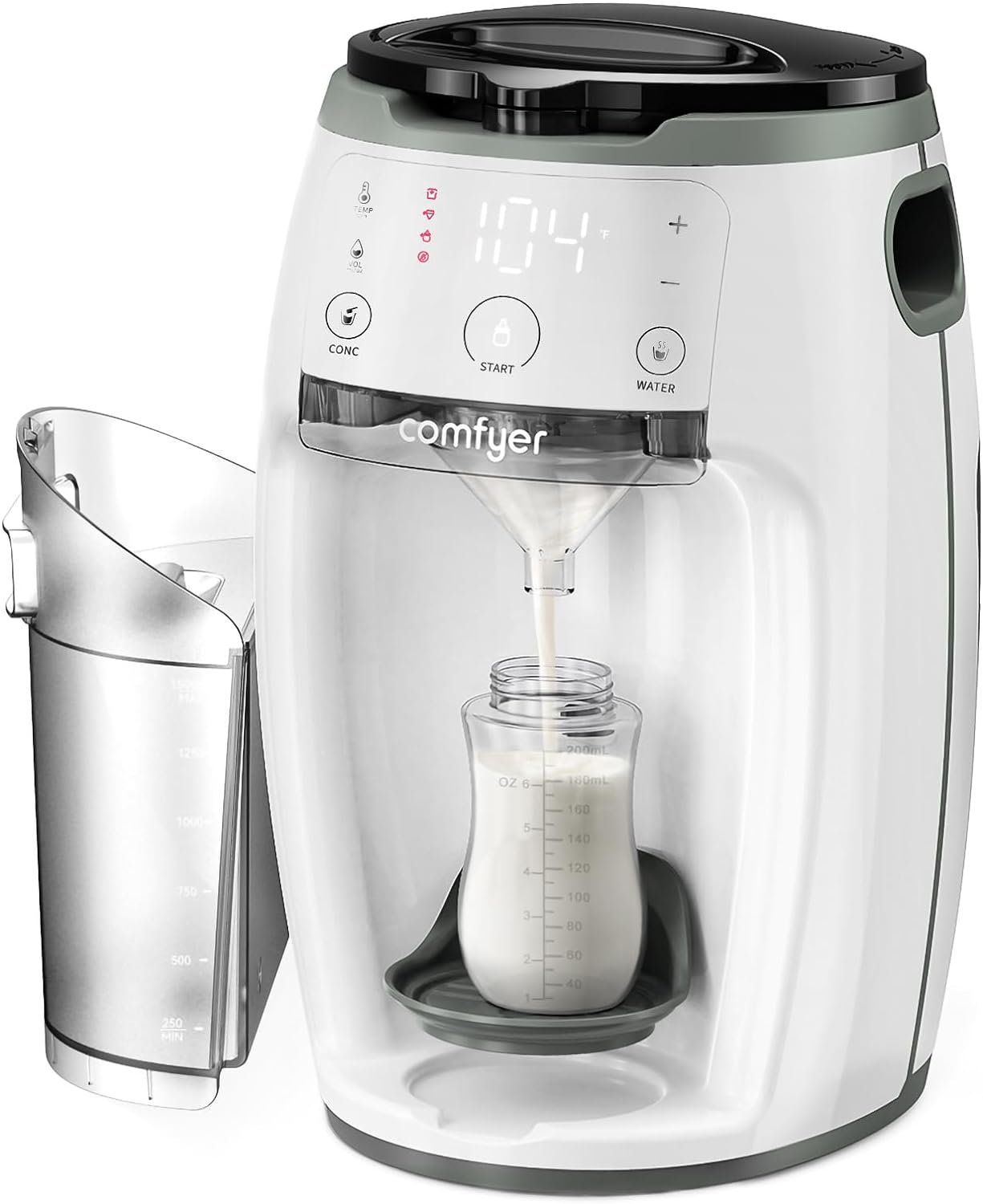 Baby Formula Mixer Machine, Comfyer Advanced Formula Dispenser Machine, Instantly Mix a Warm Formula Bottle Automatically, Automatic Powder Blending, Simple Funnel Cleaning, White Baby Formula Mixer Machine, Comfyer Advanced Formula Dispenser Machine, Instantly Mix a Warm Formula Bottle Automatically, Automatic Powder Blending, Simple Funnel Cleaning, White