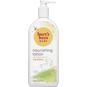 Burt’s Bees Baby Nourishing Lotion, Original Scent Baby Lotion – 12 Ounce Bottle (Pack of 3)