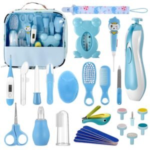Baby Grooming Kit, 29 in 1 Portable Baby Safety Care Set and Baby Electric Nail Trimmer Set, Newborn Nursery Cleaner Essentials Health Care Set for Infant Toddlers Boys Girls, Baby Grooming Care Gift