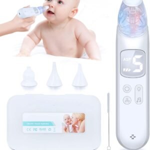 Baby Nasal Aspirator Nose Sucker: Bitjoy Electric 5 Levels Nose Suction – with Soothing Music Light and 3 Silicone Tips