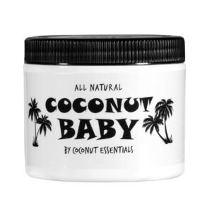 COCONUT BABY OIL – Cradle Cap Treatment, Infant Hair, Organic Moisturizer for Newborn Sensitive Skin, Massage, Stretch Marks, with Sunflower & Grape Seed oils – 8 fl oz