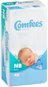 Comfees CMF-N Disposable Baby Diapers, Newborn – 168 per Case