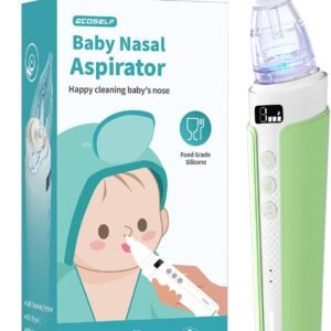 ECOSLEF Electric Babies Nose Sucker IPX6 Waterproof, 3 Suction Levels, Pause Music & Lights Booger Sucker