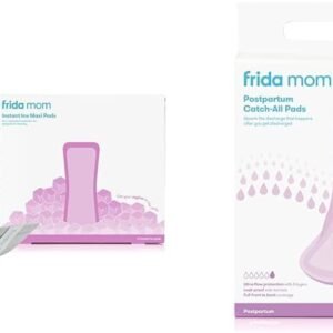 Frida Mom 2-in-1 Postpartum Cold Ice Pads (8ct) + Frida Mom Postpartum Pads, Leak Proof Feminine Care Maxi Pads (18ct)| Postpartum Essentials