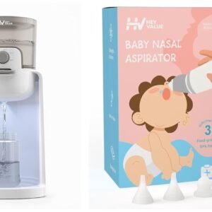 HEYVALUE Baby Bottle Warmer White & Nasal Aspirator for Baby Grey