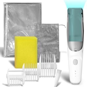 JADE KIT Baby Hair Clippers with Vacuum – 3 Guide Combs – Rechargeable Hair Clippers for Kids Home DIY Quiet Hair Clippers for Kids/Baby Hair Trimmer, White