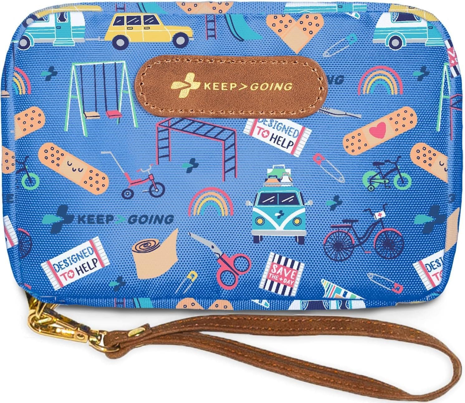 KeepGoing Kids First Aid Kit – 130 Pc. Kit for Car, Home, Purse & Diaper Bag – Latex-Free Bandages – TSA-Approved Travel Size KeepGoing Kids First Aid Kit – 130 Pc. Kit for Car, Home, Purse & Diaper Bag – Latex-Free Bandages – TSA-Approved Travel Size