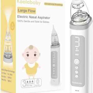 Koalababy Large Flow Electric Nasal Aspirator – Powerful Suction for Quick Suck Out Snot, Baby Nose Sucker with 3 Suction Levels, Music and Light