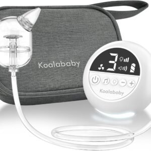 Koalababy Large Flow Electric Nasal Aspirator for Baby, Newest Baby Nose Sucker with 9 Levels Suction, Gentle on Nasal Mucosa, Soothing Music and Light, Comes with Travel Bag