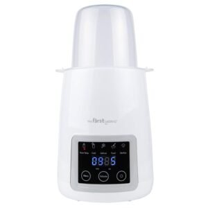 The First Years Gentle Warmth Digital Baby Bottle Warmer – Portable Bottle Warmer for Breastmilk, Baby Formula, and Baby Food – Includes Milk Warmer, Basket, and Cup – White